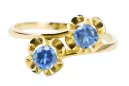Vintage Jewlery Ring Aquamarine 14K Yellow gold vrc266y